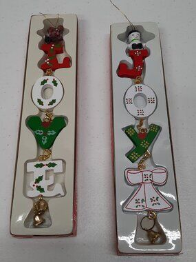 Vintage Giftco 12" Wooden Christmas Expressions Hanging Wall Decor 80s Door